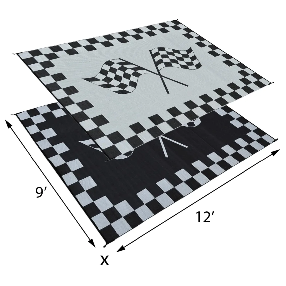 RACING FLAG MAT, 9X12