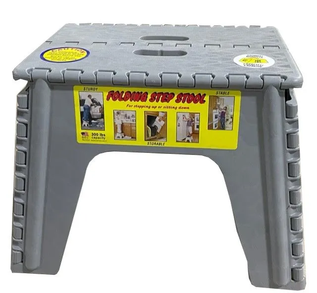 12" E-Z Foldz Step Stool Grey