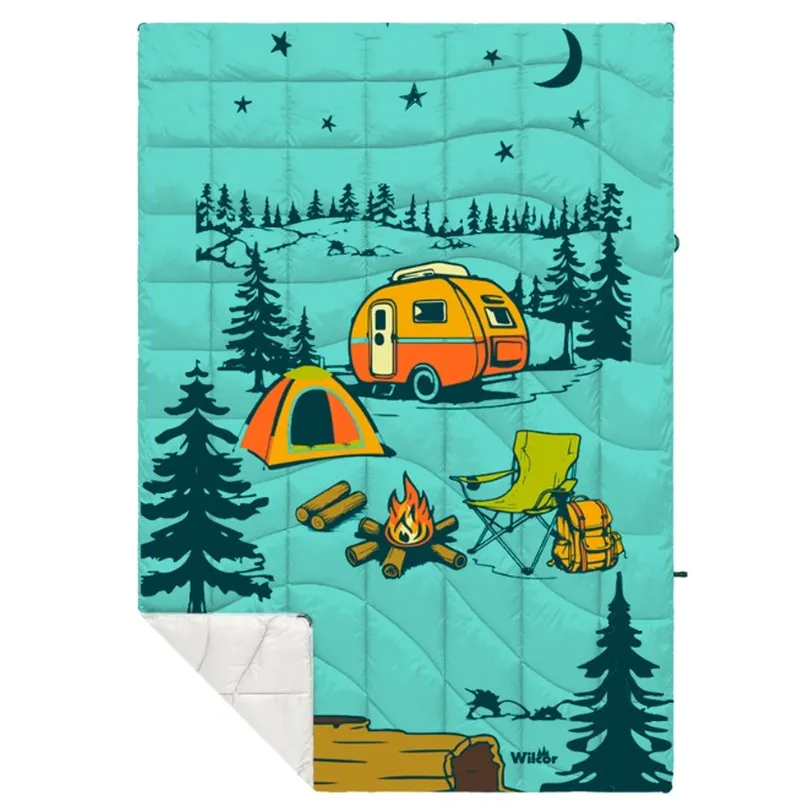 CAMPING FUN PUFFY BLANKET 50X6