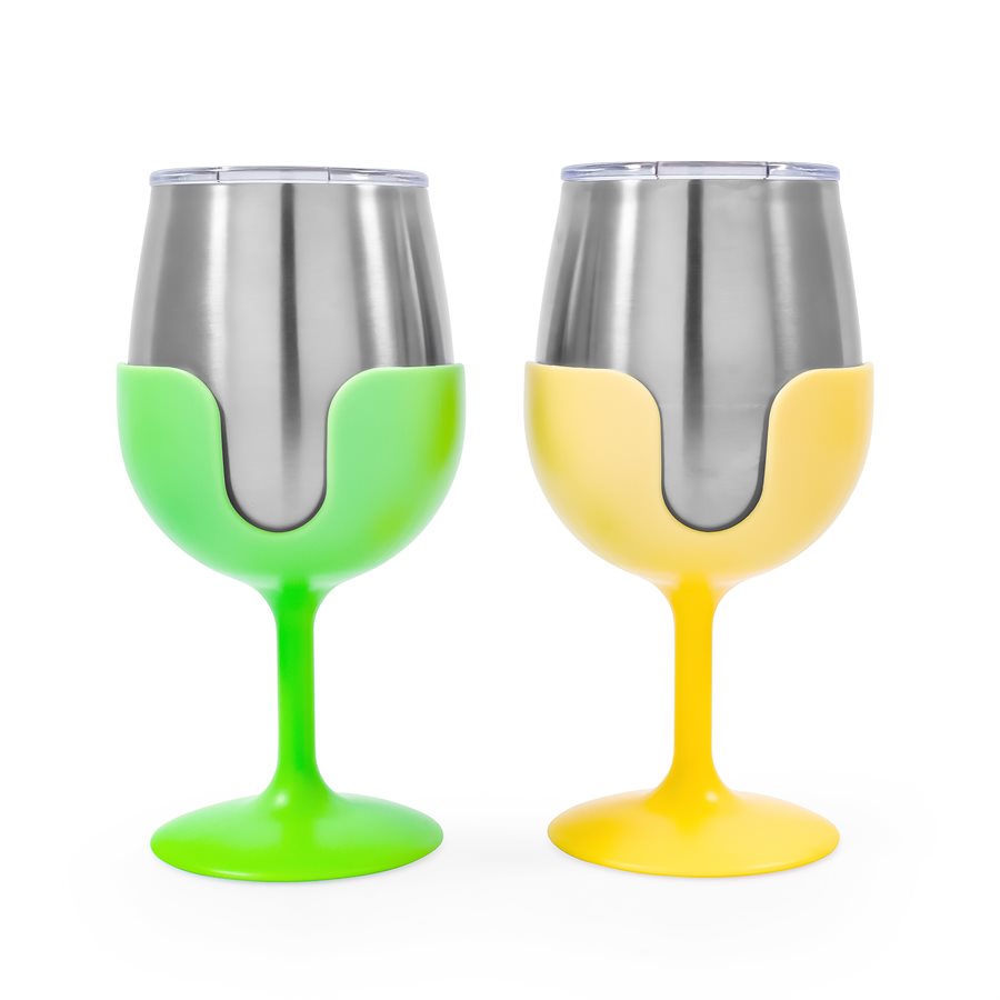 Wine Tumbler Set (Green/Yellow