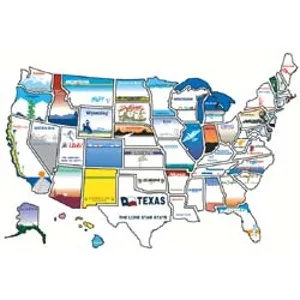 STICK-ON-STATES MAP,LICEN