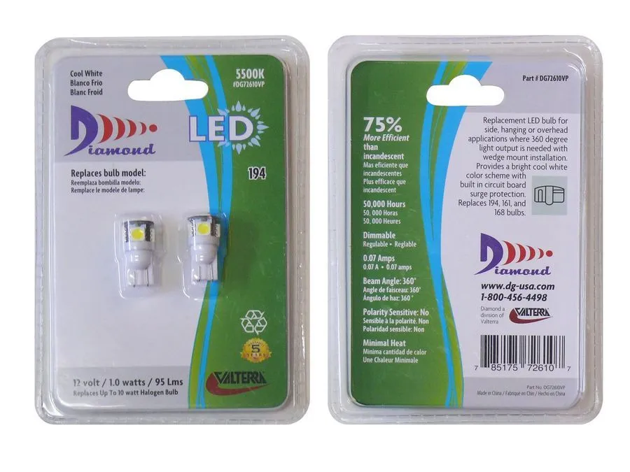 194 LED BULB BRIGHT WHI 2 pk