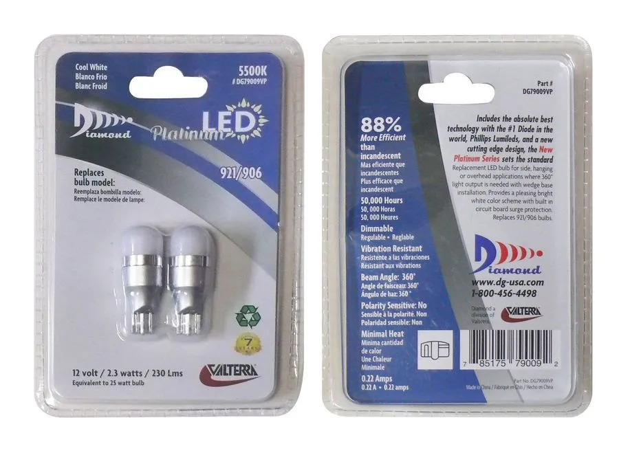 LED WHITE CAP 921 PLATINUM 2pk