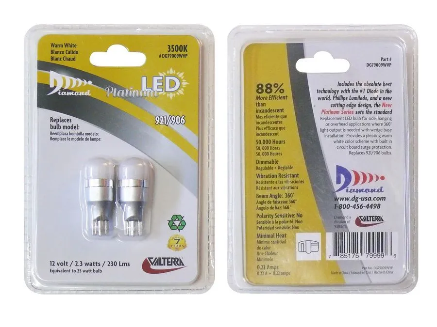 LED WHITE CAP 921 PLATINUM 2pk