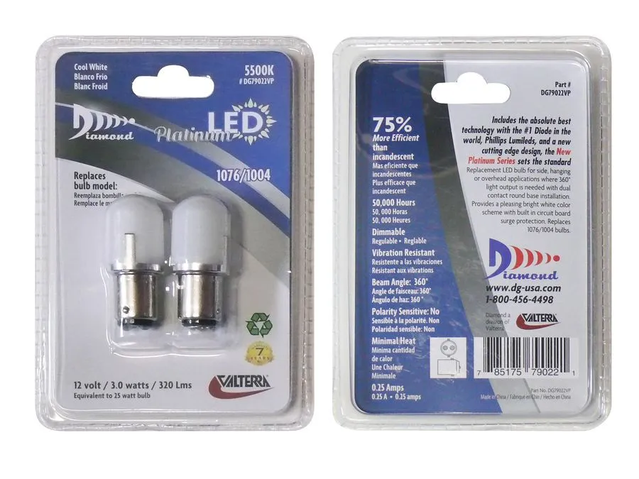 LED WHITE CAP 1076 PLATINU 2pk