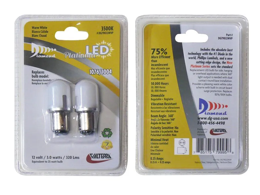 LED WHITE CAP 1076 PLATINU 2pk