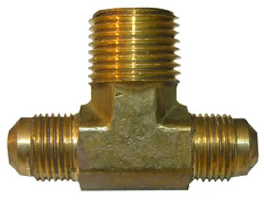 BRASS TEE 3/8 Fx3/8 Fx1/2 MPT